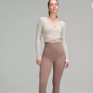 lululemon athletica Wrap Crop Top in Light Beige
